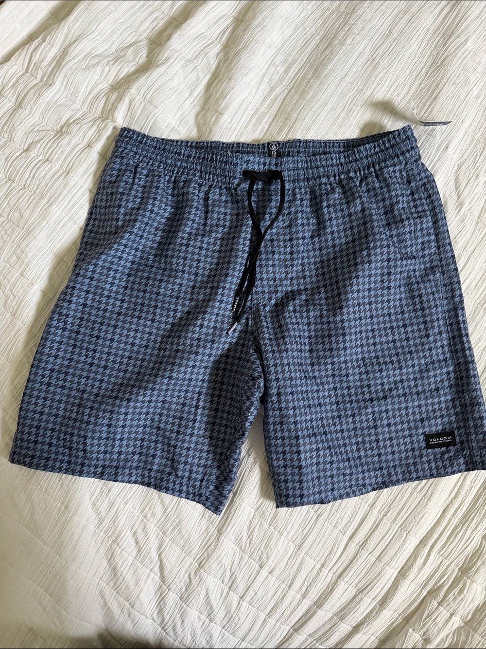 Volcom Men’s Blue Houndstooth Swim Board Shorts
